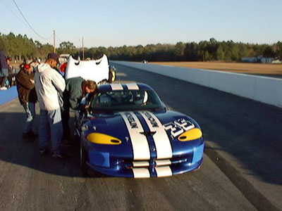 Dodge Viper and Stephon on the track in Savannah